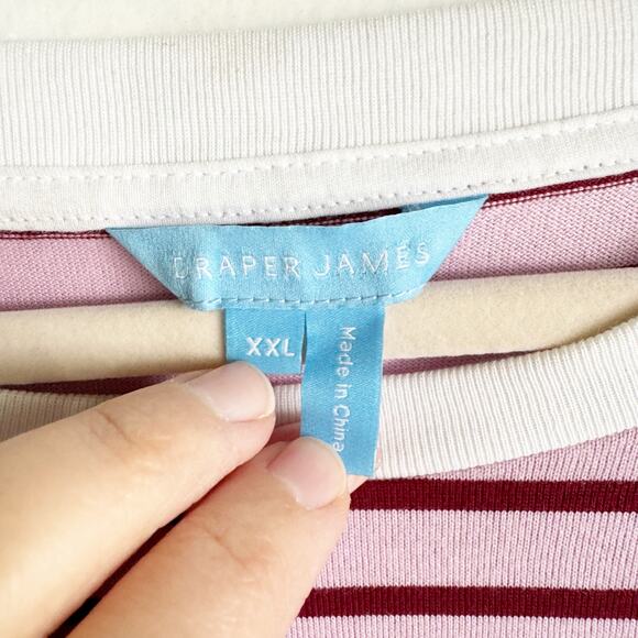 Draper James T-Shirt Dress Tie Waist Dark Pink Mariner Stripe Size XXL Preppy - Picture 7 of 15